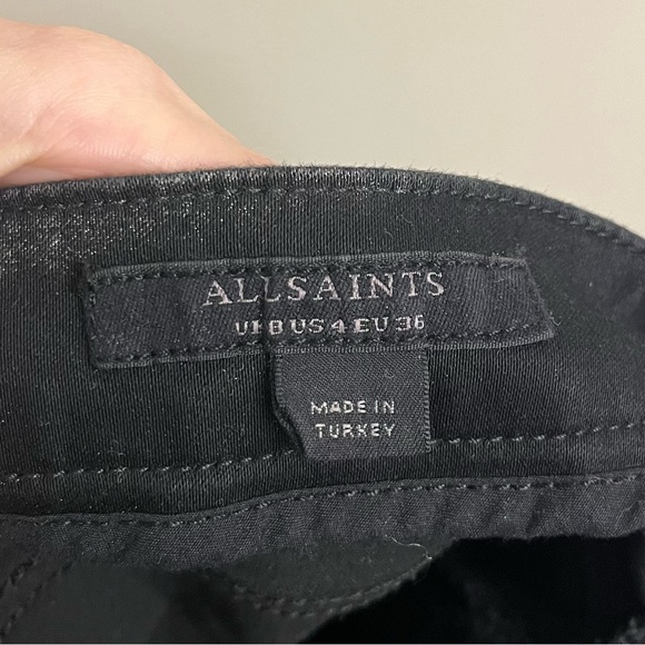 All Saints Cleo Silver Coated Denim Mini Skirt Size US 4 - Picture 7 of 9